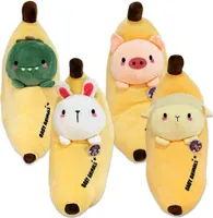 Riesen Bananen mit kawaii Tieren im 4er Set - ca. 60 cm