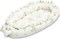 SENSILLO Baby Nestchen Kokon Velvet Reisebett Babys 80x45 Olive Creme