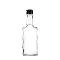 SuperButelki - 10x Butelka szklana FALA 200 ml z zakrętkami – ozdobna na nalewki, bimber, wódkę, alkohole, butelki, ozdobne, falowane, dekoracyjne 0,2