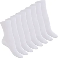 Footstar Damen und Herren Gesundheitssocken (8 Paar) Diabetiker geeignet ohne Gummi - Weiß 35-38