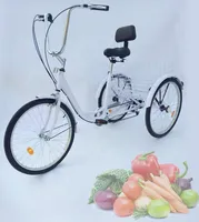 24 palcová tříkolka pro dospělé bílá seniorská tříkolka pro dospělé 6 převodů s nákupním košíkem dárky pro rodiče staré