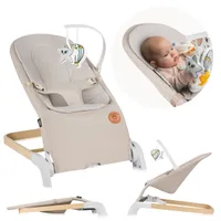 Lionelo Babywippe Babyliege Lilac 2in1 bis 9kg, 0-6 Monate, Neigungseinstellung, 3-Punkt-Gurt - Beige