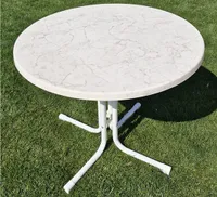 Skládací kulatý bistro stůl, 80 cm, bílý