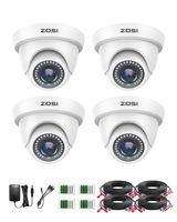 ZOSI 4X Full HD 1080p Weiß Dome Video Überwachungskamera Set mit Kabel und Netzteil, TVI Videoausgang
