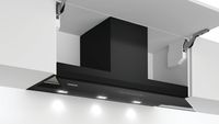 Constructa CD33986, Integrierte Designhaube, 90 cm, Klarglas schwarz bedruckt