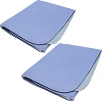 2er Set Matratzenauflage ca 75x85 cm, Inkontinenzauflage, Blau, wasserdicht, waschbar - Saugvlies, Inkontinenzunterlage