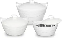 SMAK Thermoschüssel-Set aus Edelstahl, 3er Set Warmhalteschüssel mit Deckel, Grillschüssel, isoliert, 2,5 - 5 L
