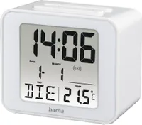 Hama Funkwecker Cube digital mit Licht, weiß, DCF-Funkuhr