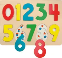 Woody Puzzle na doske Čísla s beruškami