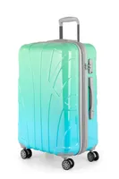 Suitline - Hartschalen-Koffer mittelgroß mit Dehnfuge Check-In Gepäck Trolley erweiterbar Rollkoffer Reisekoffer, größe M, 4 Rollen, TSA, 66 cm, 100% ABS,Northern Lights
