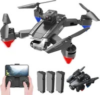 Drohnen mit Kamera, Faltbar Drohne mit 8K-HD Kamera 5G WiFi GPS FPV Quadcopter Flugzeit 30Min Drone, mit 3 Batterien, 360°-Flip-Modus, Abflug/Landung mit einer Taste, Eine Taste Ruckkehr
