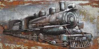 3D Metallbild Dampflok