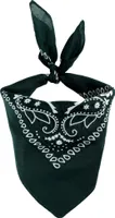 Bandana Tuch Paisley Muster 02 dunkelgrün weiß quadratisches Kopftuch