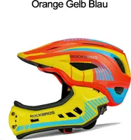 ROCKBROS Fahrrad Kinder Helm Schutzhelm Anti-Schweiß S( 48-52CM) Orange Gelb
