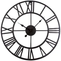 Wanduhr im Vintage-Stil Rund Metall Römische Ziffern, Uhren für Wohnzimmer, Schlafzimmer, Küchendekoration (40cm),(Stil 1)