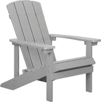 BELIANI Gartenstuhl Hellgrau Kunstholz breite Armlehnen Muskoka Adirondack Stil Terrasse Outdoor