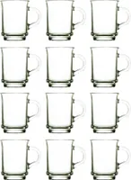 Trinkgläser mit Henkel Teegläser Glühweinbecher klar 250 ml 12 Stück Set