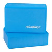 relaxdays 2 x Yogablock blau
