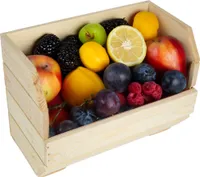 Schmales Küchenregal 40x22x29 cm in natur Gemüsekiste Obsthorde Gemüsekorb Obstschale Holzkiste Obstkiste