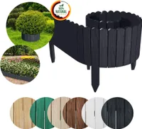 Floranica Rollborder Flexibilní dřevěný plot Rolborder 200 x 40 cm Antracit Obruba záhonu Obruba trávníku Zahradní plot Dřevěný dekorativní plot Mini plot