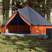 Möbel Tipi-Familienzelt 6 Personen Grau und Orange Wasserdicht - Campingzelte 94587