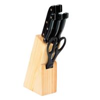 Holz-Messerblock 7-teilig 5 Messer+Schere
