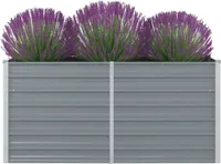 vidaXL Zvýšená posteľ 160 x 80 x 77 cm Pozinkovaná oceľ Sivá
