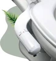 Ultradünnes, minimalistisches Toiletten-Bidet mit nicht elektrischer Doppeldüse (Front- und Heckwäsche), Frischwasser-Bidet, Toilettensitzbefestigung