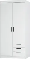 Kleiderschrank Drehtürenschrank Garderobenschrank ELEN 2D3S weiß