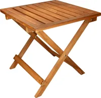 ECD Germany Zahradní stůl, 46x46x46 cm, hnědý, z borovicového dřeva, skládací, masivní, pro váš balkon terasu nebo zahradu, dřevěný stůl balkonový stůl skládací stůl odkládací stůl kempinkový stůl stůl zahradní nábytek