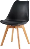 MCC Retro Esszimmerstühle EVA, gepolstert, Kunstleder,Design Stuhl, Küche, Lounge, 2er Set in Schwarz