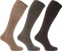 Pánské podkolenky / podkolenky, dlouhé, s obsahem jehněčí vlny, 3 balení MB229 (39-45 EUR) (různé odstíny hnědé)
