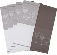 Geschirrtücher 4er Set, 50x70 cm, Halbleinen, braun