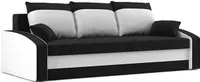 Couch HEWLET 220x90 mit Schlaffunktion - Schlafcouch mit Bettkasten - STOFF HAITI 17 + HAITI 0 Schwarz&Weiß