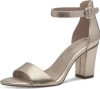 Tamaris Damen Sandalette Fesselriemen geschlossene Fersenpartie 1-28396-42, Größe:38 EU, Farbe:Gold