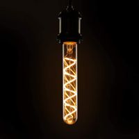 ZMH LED Edison Glühbirne Röhrenlampe E27 Vintage Glühlampe in Röhrenform 185mm Goldfarbe tube Warmweiß Spirale Filament Antike Nostalgie & Retro