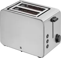 WMF Stelio Toaster 2 Scheiben Edelstahl, Doppelschlitz Toaster mit Brötchenaufsatz, Bagel-Funktion, 7 Bräunungsstufen, 900 W, Toaster edelstahl matt