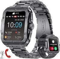 Smartwatch Herren Bluetooth Anruf Musik Voice Chat für Android und iOS 350 mAh Smartwatch 1,85" Touchscreen Sport Fitness Tracker Schwarz Männer Smartwatch Herzfrequenz Schlaf Gesundheit Monitor
