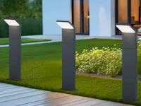LED Pollerleuchte in Anthrazit 50cm - 3er Set Wegeleuchten Terrassenbeleuchtung