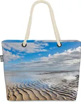 VOID Wattenmeer Strandtasche Shopper 58x38x16cm 23L XXL Einkaufstasche Tasche Reisetasche Beach Bag
