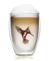Creano Thermo-Glas Hummi, doppelwandiges Tee-Glas, Latte Macchiato, Thermobecher Kolibri | 250ml in exklusiver Geschenkbox, rot