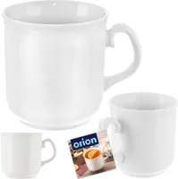 Orion Porzellanbecher Porzellantasse Trinkbecher Kaffeetasse Teetasse Becher weiß 400 ml