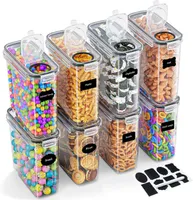 Vorratsdose PP, 8.tlg Vorratsdosen Set, Aufbewahrungsbox mit Deckel, Aufbewahrungsbox Küche, für Müsli, Cornflakes