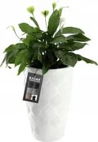 KADAX "Jesi" kvetináč s vložkou, plastový kvetináč, odolný voči UV žiareniu, vysoký, 30 cm, biely