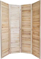 Homestyle4u 1248, Paravent Raumteiler 4 teilig, Holz, Natur Vintage, Höhe 170
