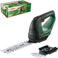 Bosch Dom i Ogród 0600857001 Bosch AdvancedShear 18V-10, system 18 V, tnie do 85 m² na jednym cyklu akumulatora, z ostrzami do kosiarki i nożyc do żywopłotu, w pudełku