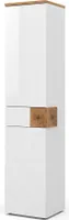 Vicco Koupelnová skříňka Eden, 40 x 184.2 cm se 2 dvířky a zásuvkou, Bílá vysoký lesk/Řemeslný dub