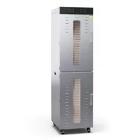 Klarstein Dörrautomat Edelstahl – 4.000-W-Dörrgerät, 40 Edelstahl-Einlegeböden, 2 Trockenkammern, 30–90 °C, 24-Stunden-Timer, 6 Ventilatoren, 50–55 dB, ideal für Obst, Gemüse, Fleisch, Silber