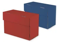TimeTEX Karteikasten A6 aus Pappe, mit Klappdeckel, farbig, rot