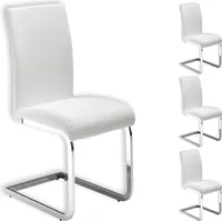 Stuhl Schwingstuhl Esszimmerstuhl Sitzgelegenheit LETICIA, weiß, im 4er Pack